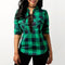 Women Plaid Shirts 2018 Spring Long Sleeve Blouses Shirt Office Lady Cotton Lace up Shirt Tunic Casual Tops Plus Size Blusas-Green-S-JadeMoghul Inc.