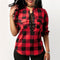 Women Plaid Shirts 2018 Spring Long Sleeve Blouses Shirt Office Lady Cotton Lace up Shirt Tunic Casual Tops Plus Size Blusas-Red-S-JadeMoghul Inc.