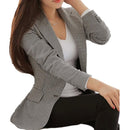Women Plaid Slim Fit Blazer Jacket-blazer-Multi-S-JadeMoghul Inc.