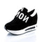Women Platform Running Shoes With Velcro Strap Closure-Black-5.5-JadeMoghul Inc.