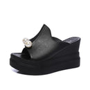 Women Platform Sandal Slippers With Pearl Detailing-black-4-JadeMoghul Inc.