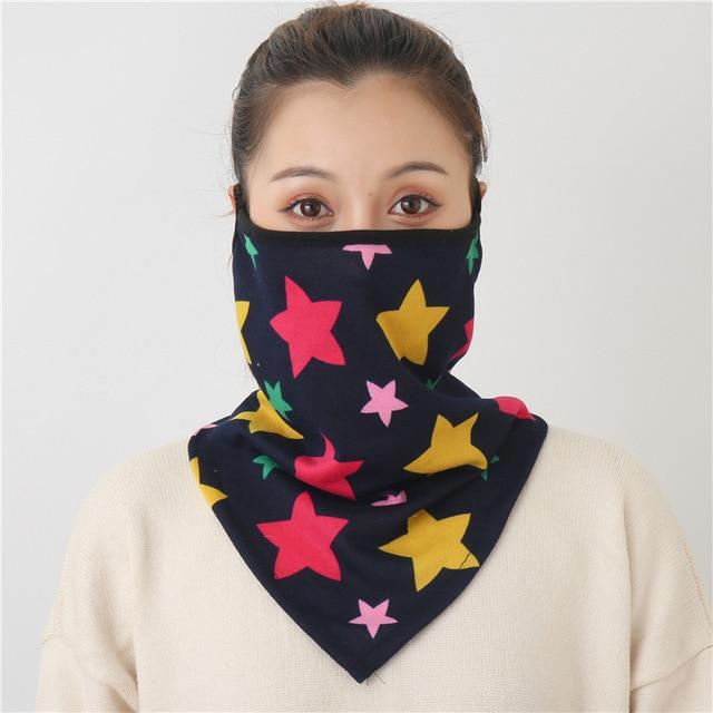 Women Print Face Scarf Winter Spring Mask Female Bandana Designer Warm Foulard Cotton Soft Neck Scarves Ring Wraps Cover 2020 JadeMoghul Inc. 