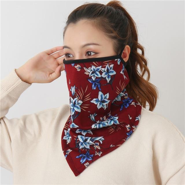 Women Print Face Scarf Winter Spring Mask Female Bandana Designer Warm Foulard Cotton Soft Neck Scarves Ring Wraps Cover 2020 JadeMoghul Inc. 