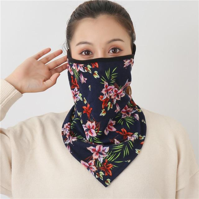 Women Print Face Scarf Winter Spring Mask Female Bandana Designer Warm Foulard Cotton Soft Neck Scarves Ring Wraps Cover 2020 JadeMoghul Inc. 
