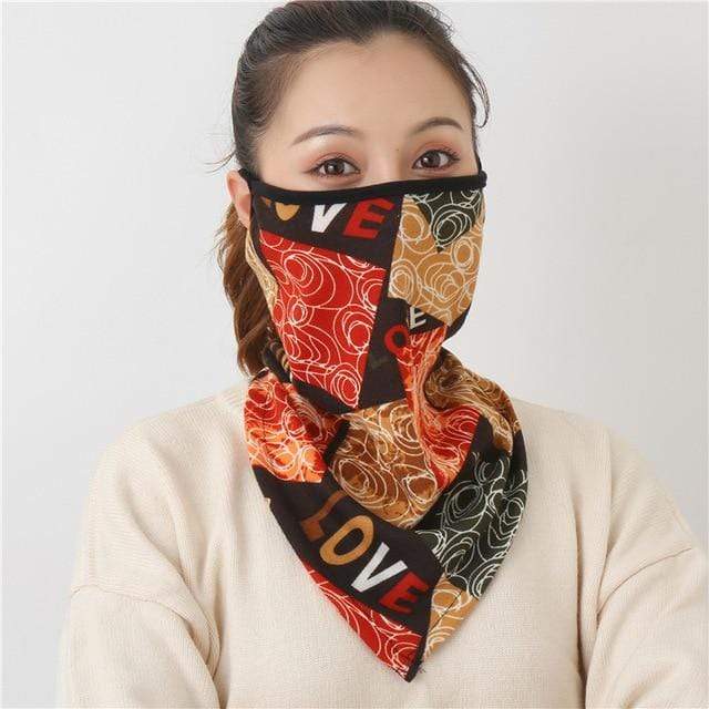 Women Print Face Scarf Winter Spring Mask Female Bandana Designer Warm Foulard Cotton Soft Neck Scarves Ring Wraps Cover 2020 JadeMoghul Inc. 