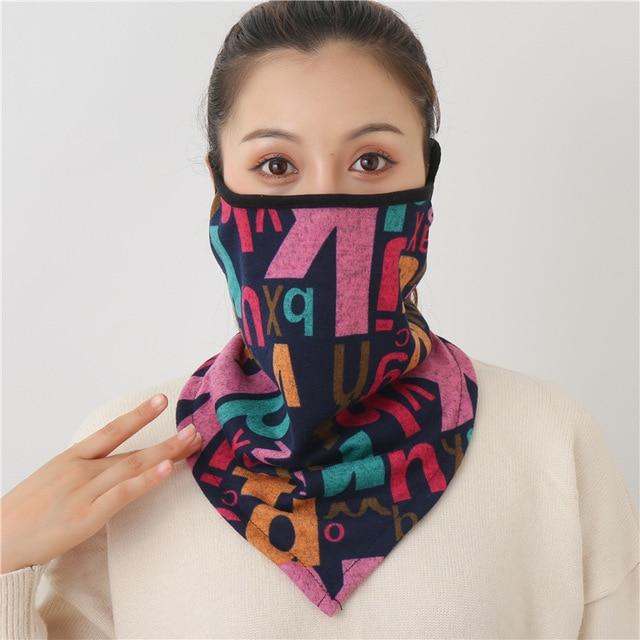 Women Print Face Scarf Winter Spring Mask Female Bandana Designer Warm Foulard Cotton Soft Neck Scarves Ring Wraps Cover 2020 JadeMoghul Inc. 