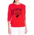 Women Printed Front Pullover Sweatshirt-red 1-S-JadeMoghul Inc.
