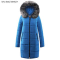 Women Printed long Winter Jacket-CY1630BU-BK-S-JadeMoghul Inc.
