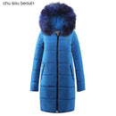 Women Printed long Winter Jacket-CY1630BU-BU-S-JadeMoghul Inc.