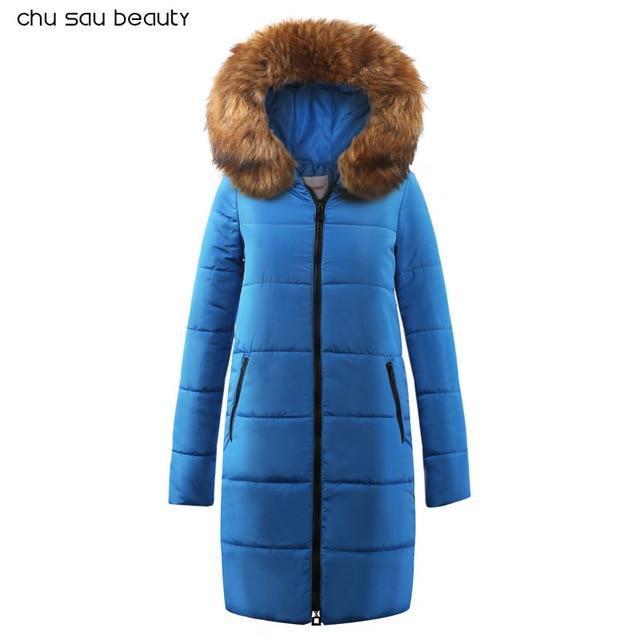 Women Printed long Winter Jacket-CY1630BU-YL-S-JadeMoghul Inc.