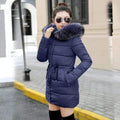 Women Puffer Jacket With Large Faux Fur hood AExp