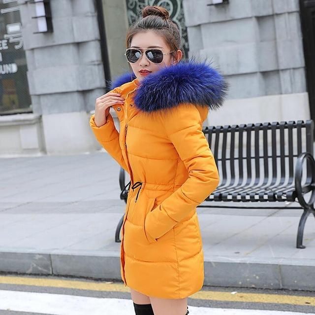 Women Puffer Jacket With Large Faux Fur hood AExp