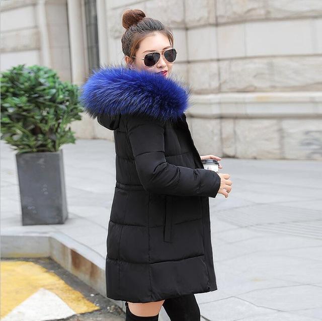 Women Puffer Jacket With Large Faux Fur hood AExp