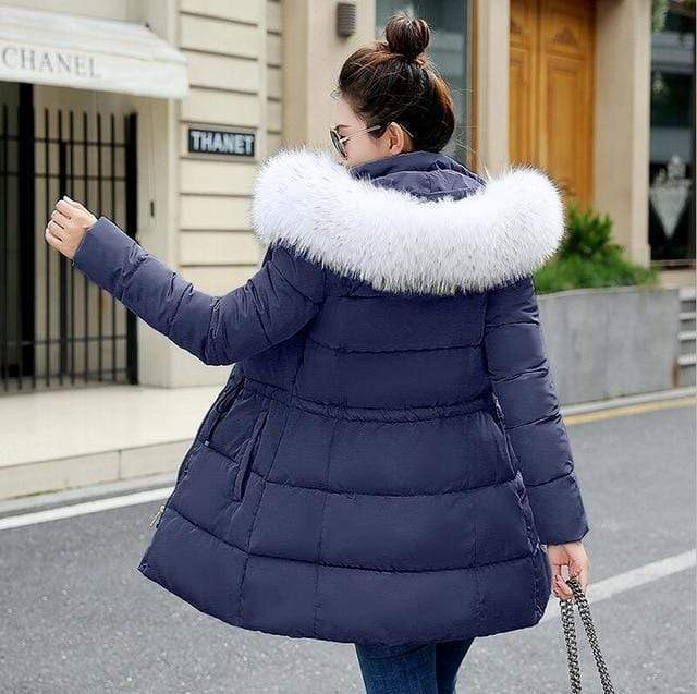 Women Puffer Jacket With Large Faux Fur hood