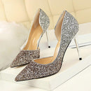 Women Pumps Extrem Sexy High Heels Women Shoes Thin Heels Female Shoes Wedding Shoes Gold Sliver White Ladies Shoes-Gold Silver-5-JadeMoghul Inc.