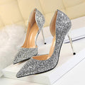 Women Pumps Extrem Sexy High Heels Women Shoes Thin Heels Female Shoes Wedding Shoes Gold Sliver White Ladies Shoes-Silver-4.5-JadeMoghul Inc.