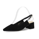 Women Pumps Heels Shoes Woman Crystal Eleganet Thick Heel Party Pumps Female Black Spring Pointed Toe Slingbacks Shoes WeddingCE-Black-4-JadeMoghul Inc.