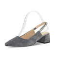 Women Pumps Heels Shoes Woman Crystal Eleganet Thick Heel Party Pumps Female Black Spring Pointed Toe Slingbacks Shoes WeddingCE-Gray-4-JadeMoghul Inc.