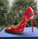 Women Pumps / Stiletto high heels Spring Wedding Party Women Shoes-red 12cm heels-11-JadeMoghul Inc.