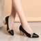 Women Pumps Sweet Style Square High Heel sequins Pointed Toe Spring and Autumn Elegant Shallow Ladies Shoes Size 34-41 E058-Black-4-JadeMoghul Inc.