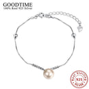 Women Pure 925 Sterling Silver Fresh Water Pearl Charm Bracelet-925 silver-JadeMoghul Inc.