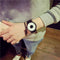 Women Quartz Watch / Unique Leather Wristwatch-Black Leather White-China-JadeMoghul Inc.
