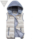 Women Quilted Sleeveless Hoodie-Beige-S-JadeMoghul Inc.