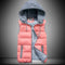 Women Quilted Sleeveless Hoodie-pink-S-JadeMoghul Inc.