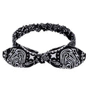 Women Rabbit Ear Print Headbands Retro Hair Accessories Knotted Turban Bandage Bandanas Hairband Headwrap Hair Bands AExp