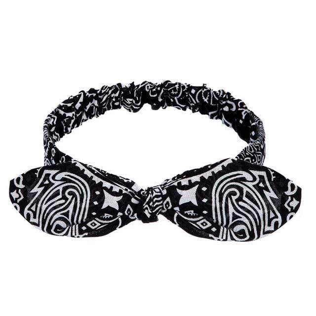 Women Rabbit Ear Print Headbands Retro Hair Accessories Knotted Turban Bandage Bandanas Hairband Headwrap Hair Bands AExp