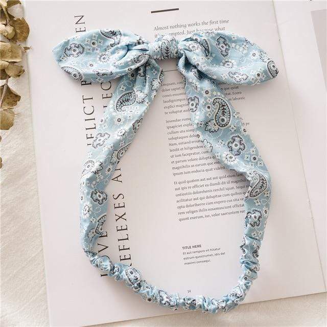 Women Rabbit Ear Print Headbands Retro Hair Accessories Knotted Turban Bandage Bandanas Hairband Headwrap Hair Bands JadeMoghul Inc. 