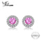 Women Real 925 Sterling Silver Pink Sapphire Stud Earrings--JadeMoghul Inc.
