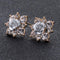 Women Rhinestone Crystal And Rose Flower Stud Earrings-A-JadeMoghul Inc.