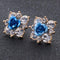 Women Rhinestone Crystal And Rose Flower Stud Earrings-C-JadeMoghul Inc.