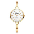 Women Rose Gold Bangle Watch-Gold White-JadeMoghul Inc.