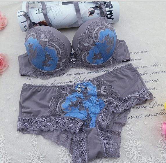 Women's Lingerie  Padded Push Up Bra And Lace Panties Set AExp