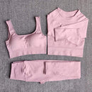 Women's Sportswear Yoga Set Workout Clothes Athletic Wear Sports Gym Legging Seamless Fitness Bra Crop Top Long Sleeve Yoga Suit JadeMoghul Inc. 