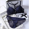 Women Satin And Lace Padded Push Up Bra And Lined Lace Seamless Panties Set-Beige-A-32-JadeMoghul Inc.