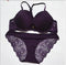 Women Satin And Lace Padded Push Up Bra And Lined Lace Seamless Panties Set-Purple-A-32-JadeMoghul Inc.