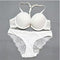 Women Satin And Lace Padded Push Up Bra And Lined Lace Seamless Panties Set-White-A-32-JadeMoghul Inc.