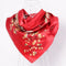 Women Satin Silk Blossoms Print Scarf-red-JadeMoghul Inc.