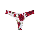 Women Seamless Cotton Brazilian Briefs-Rose Floral Red-L-JadeMoghul Inc.