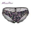 Women Seamless Cotton Breathable Lace Panties-Color leopard-XXL-JadeMoghul Inc.