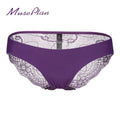 Women Seamless Cotton Breathable Lace Panties-purple-L-JadeMoghul Inc.