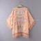 Women Shirt Kimono Boho Cardigan Vintage Geometric Print Blouse Loose Shawl Cape Knits Bohemian Coat Jacket Two Color