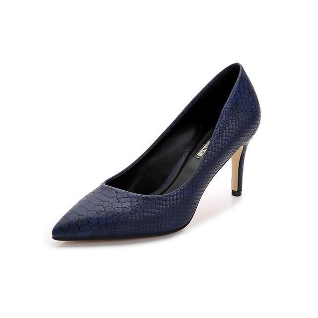 Women Shoes High Heels leather dress pumps shoe Ladies Pointed Toe Elegant Work Blue Pumps Genuine Leather shoes womens Fletiter-BLUE-35-JadeMoghul Inc.