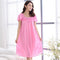 Women Silk Lace Trimmed Night Gown / 2 Piece Short Set-601pink-M-JadeMoghul Inc.