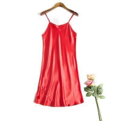 Women Silk Sleeveless Night Gown In Solid Colors