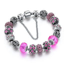 Women Silver Plated Handmade owl and Star Charm Bracelets-Pink 1-JadeMoghul Inc.