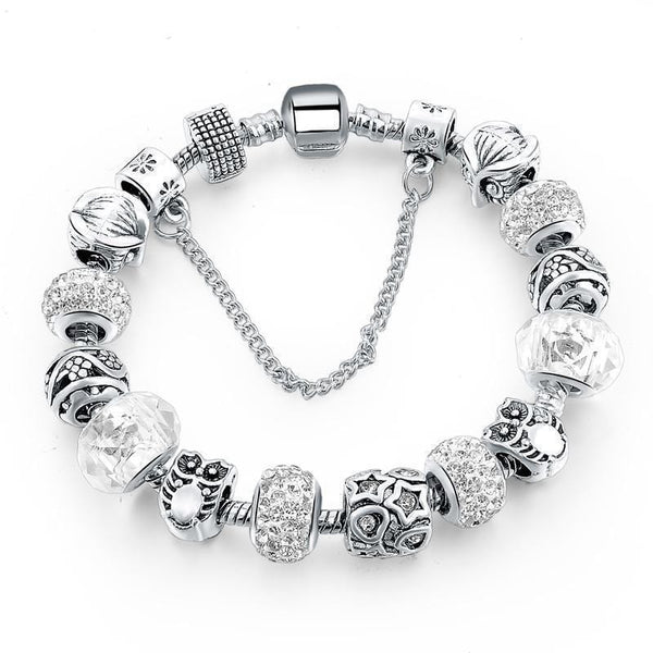 Women Silver Plated Handmade owl and Star Charm Bracelets-Silver-JadeMoghul Inc.